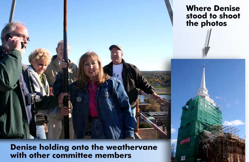 Denise Brown on top of the North Church Steeple